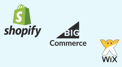 Shopify, Wix, and Bigcommerce three e-commerce platforms